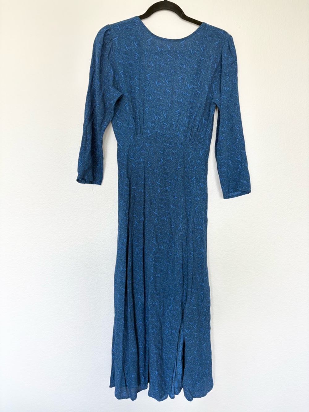 Rue Stiic Blue Midi Cotton Linen Dress Size Medium Coastal Cowgirl Graduaiton